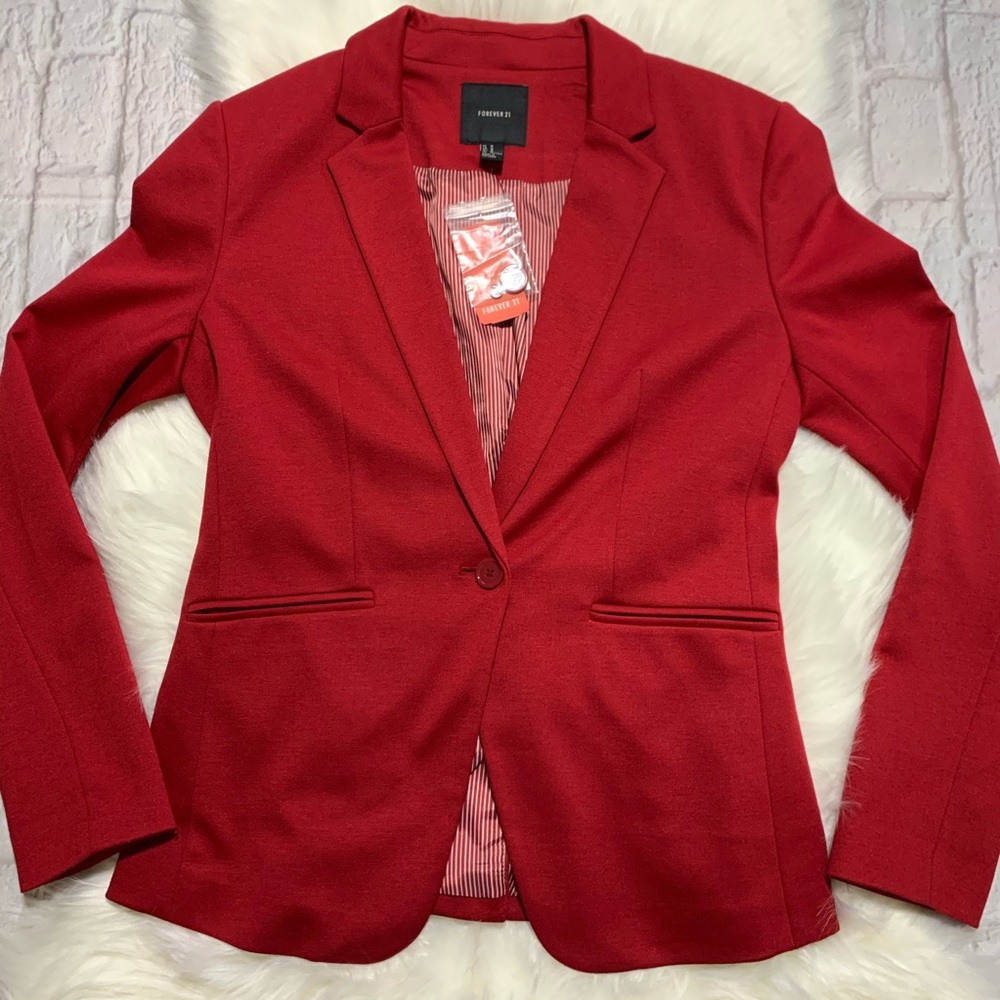 Forever21 Dress Blazer Jacket - Red Size Medium